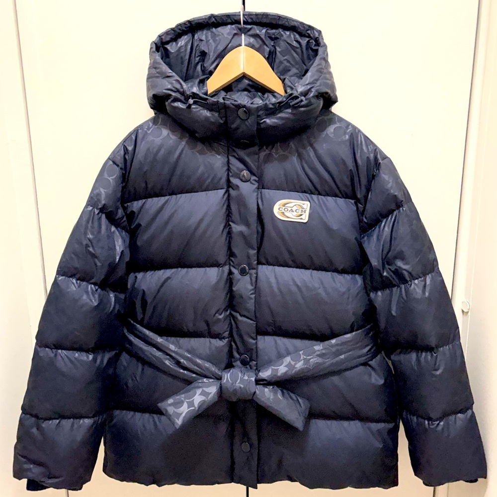 Coach Navy Puffer Jacket Size M